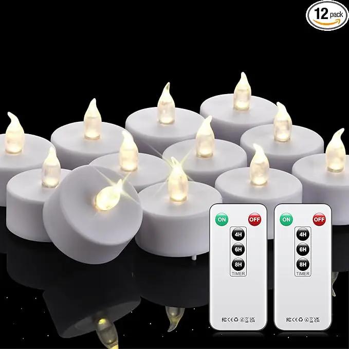 Tea Light Candles with Remote Control,50pack Flickering Flameless LED Candle,Long Lasting 400+Hours,Battery Operated with Timer for Home Decoration Seasonal &Festival Celebration WarmWhite by GreenHaven Gardens