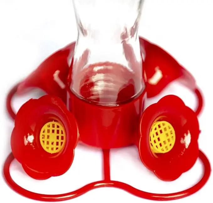 Nature's Rhythm Bird Feeder 4 bee Guard Plastic Feeding Port 8oz Glass Pinch Waist Hummingbird Feeder,1pcs by GreenHaven Gardens