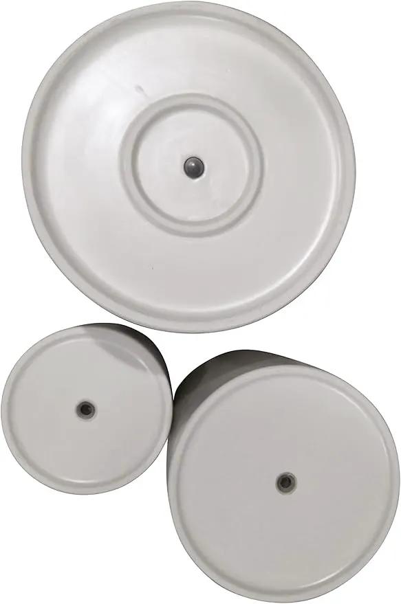 Amazon Basics Assorted Sizes Fluted Ceramic Round Indoor Outdoor Planters with Drainage, Set of 3, Modern Design, 6-Inch, 8-Inch, 10-Inch, White by GreenHaven Gardens