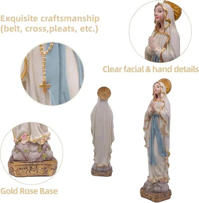 MeritMode 15" H Virgin Mary Praying Statue - Lourdes Catholic Collectible Figurine, Blessed Mother Figurine, Ideal Religious Gift for Home Décor & Outdoor Garden Decorations by GreenHaven Gardens
