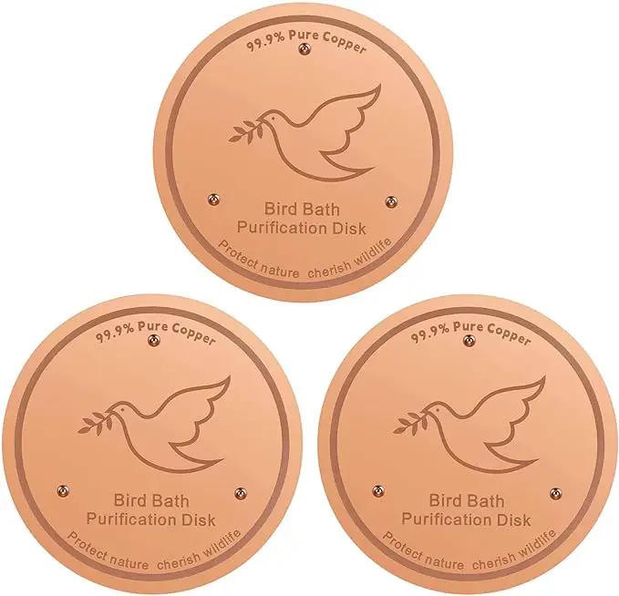 3Pack Bird Bath Copper Purification Disk | 0.6mm Reinforced 99.9% Pure Copper | Universal Fit for Outdoor Birdbaths(Birdbath Copper 3 Pack) by GreenHaven Gardens