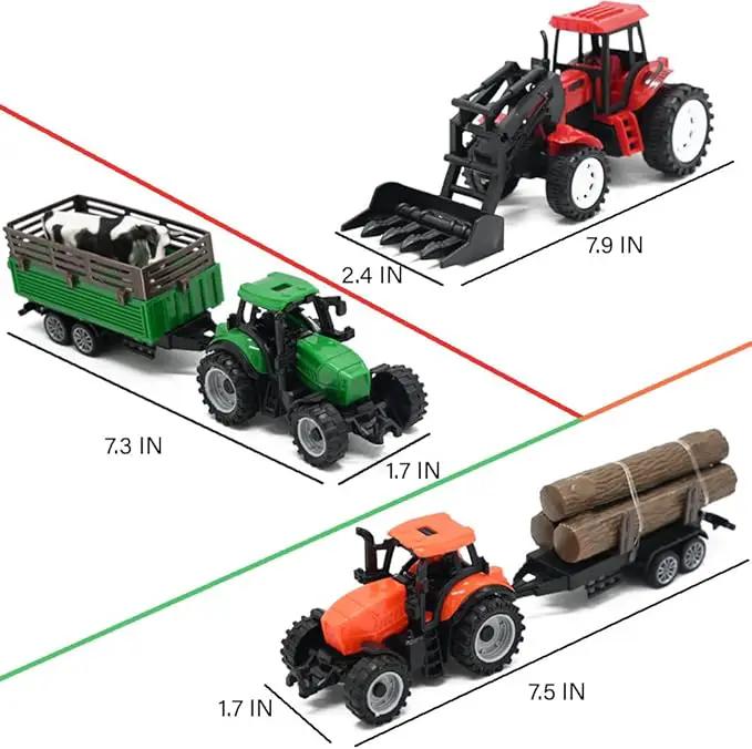 Farm Animals Figures Playset, 40 Pcs Farm Toy Tractor with Plastic Farm Animals Figurines, Farmer and Fence Farm Playset, Farm Figures Farmer Truck Toy with Trailer for Kids Boys Girls Toddlers 3+ by GreenHaven Gardens