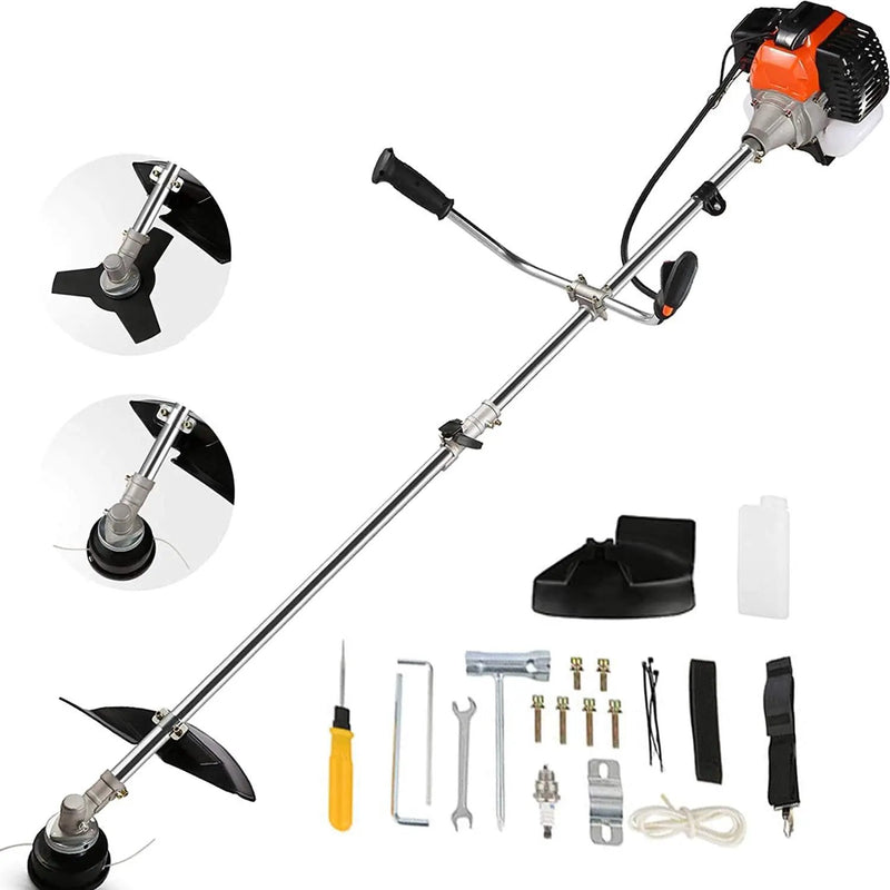 Weed Wacker String Trimmer, 42.7CC Cordless Grass Gas Powered Weed Wacker 2-in-1 Straight Shaft String Trimmer Brush Cutter with 2 Detachable Head for Grass/Heavy Bush by GreenHaven Gardens