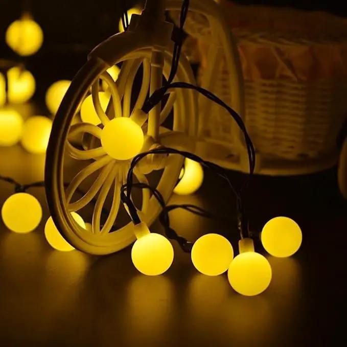 Globe Ball Fairy Lights, 50 LEDs 23ft/7M Solar Led Globe String Lights Waterproof with Two Lighting Modes for Garden Outdoor Party Christmas Decoration (Warm White) by GreenHaven Gardens