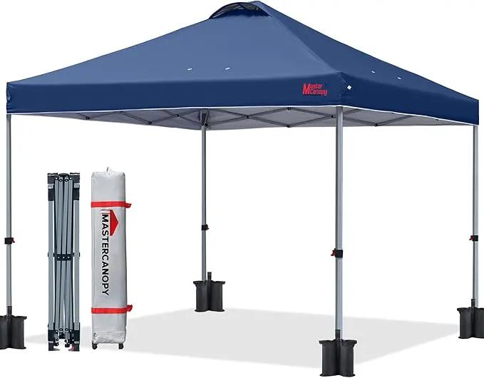 MASTERCANOPY Durable Pop-up Canopy Tent with Roller Bag (10x10, Navy Blue) by GreenHaven Gardens
