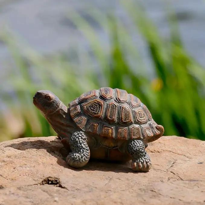 Danmu 1Pc of Polyresin Tortoise Statue Garden Statues, Outdoor Statues, Garden Ornaments, Yard Statue for Home and Fairy Garden Decor (S 5 1/10" x 4 1/3" x 2 1/3") by GreenHaven Gardens