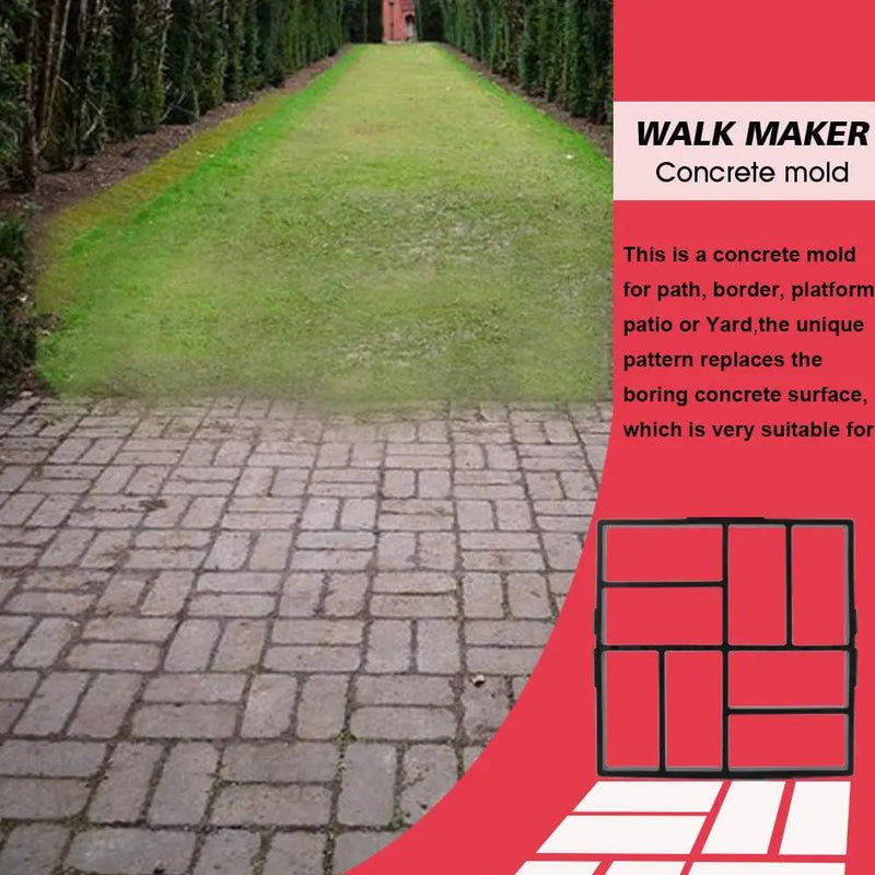 Anothera 2Pack 15.7"x15.7"x1.57" Walk Path Maker Reused Concrete Molds Pathmate Stone Molding Stepping Stone Paver Walk Way DIY Path Paving Garden Yard Patio Mold (8-Grid) by GreenHaven Gardens