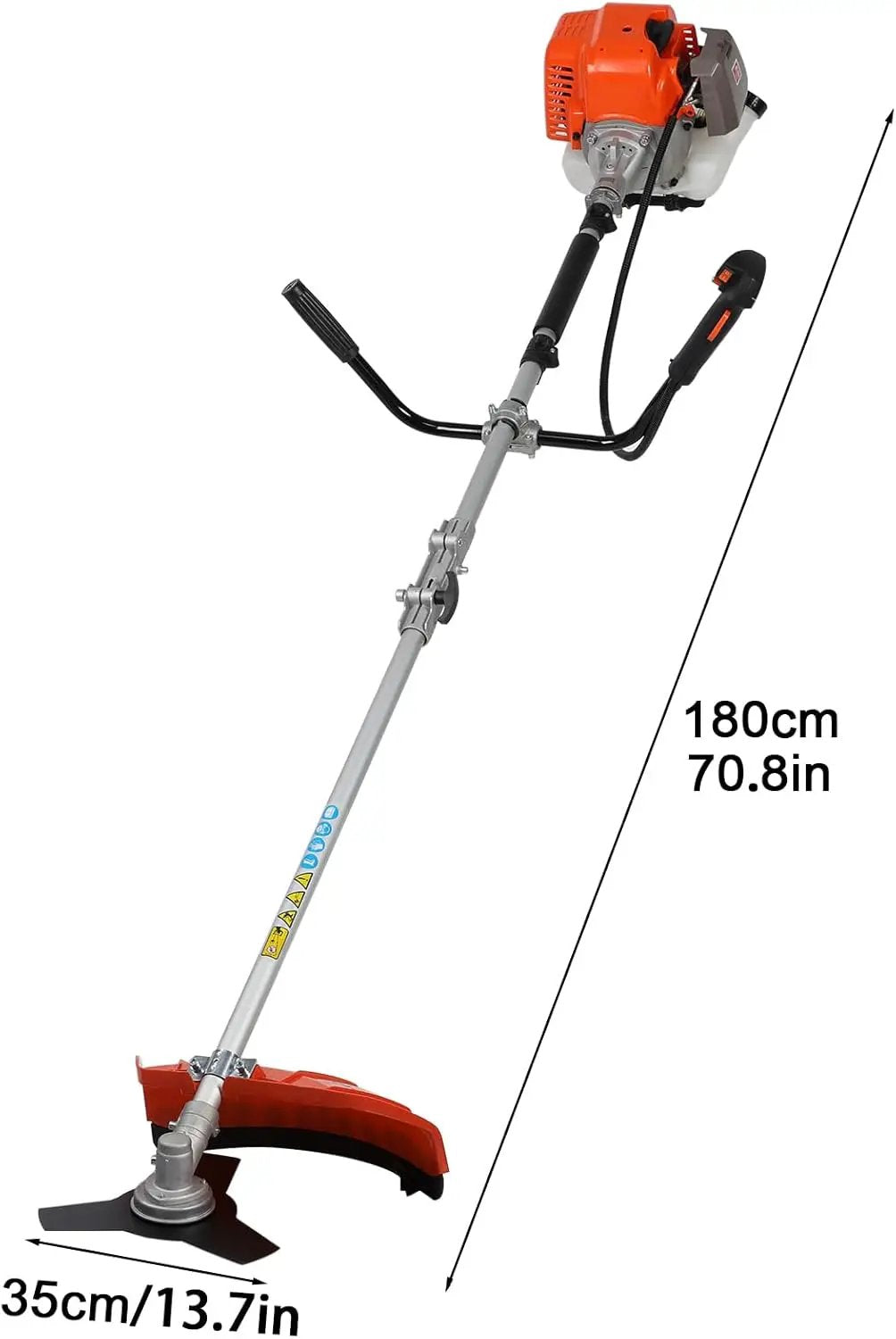 52cc 2-Stroke Gas Weed Wacker with 1.2L Fuel Tank, 2.2KW/8500RPM Weed Eater with Multi Accessories and Sharp Blade, Grass Trimmer for Villa, Garden, Community, Lawn, Park (Red 2) by GreenHaven Gardens
