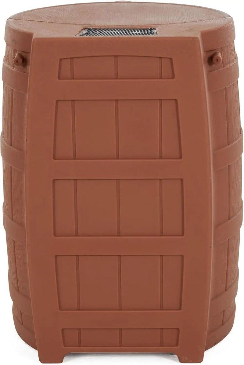 Good Ideas Rain Wizard 50 Gallon Plastic Outdoor Home Rain Barrel Water Storage Collector with Brass Spigot and Flat Back Design, Terra Cotta (2 Pack) by GreenHaven Gardens