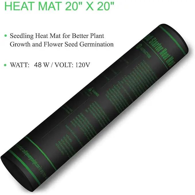 iPower 2-Pack 40-108 Degrees Fahrenheit Digital Heat Mat Thermostat Controller and 20" x 20" Hydroponic Seeding Warm Pad Plant Starting Kit Combo by GreenHaven Gardens