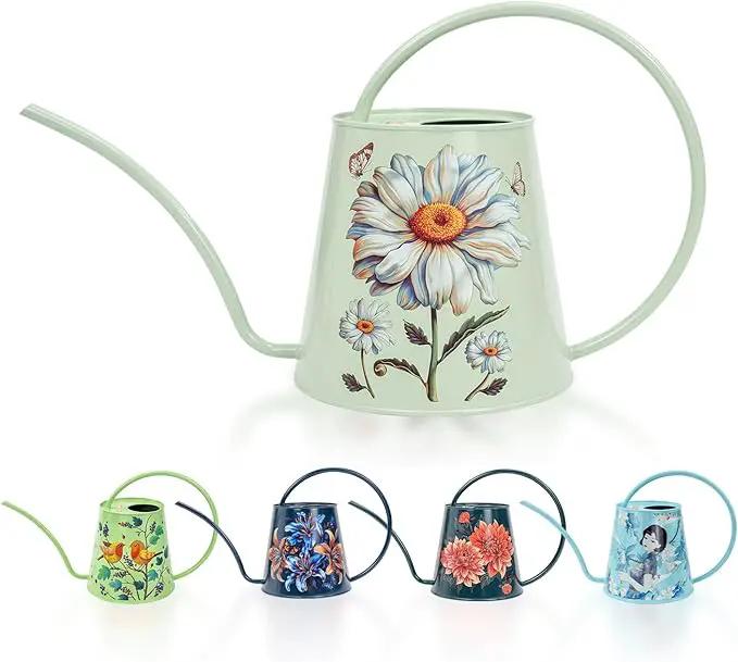 Berry&Bird House Plants Watering Can - Indoor&Outdoor 1/2 Gallon Stainless Steel Water Can with Long Spout Garden Decoration for Flower Bonsai Succulent Gardening Large Water Bottle (Bellis Perennis) by GreenHaven Gardens