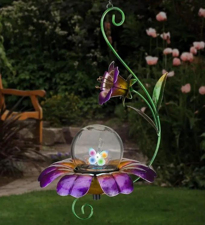 Regal Art & Gift Twinkle Hanging Chime Solar Lanterns - Micro Pulsing LED Lights, Waterproof Outdoor Yard Decorations, Metal & Plastic, Décor for Lawn, Garden, Patios, Hanging Path Light, Butterfly by GreenHaven Gardens