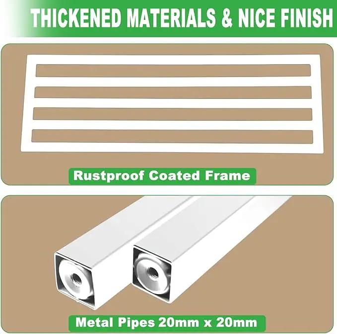 Metal Plant Stand Outdoor Plant Shelf Indoor,2 Tier Heavy Duty Ladder Plant Stands for Multiple Plants,26" L x 20.25" H x 17.75" W,White by GreenHaven Gardens