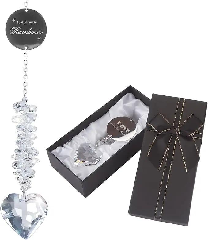 Sympathy Gifts for Loss of Loved One, Unique Memorial Gifts, Bereavement Gift Ideas for Loss of Mom Dad Son, Crystal Ball Sun Catchers Indoor Window, Christmas Decor, 45mm Heart Sun Catchers by GreenHaven Gardens