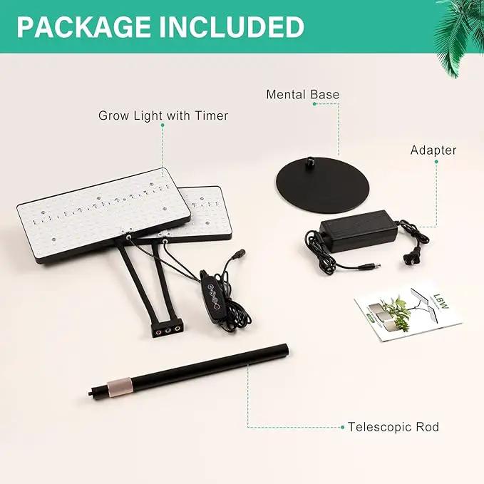 2024 Upgraded Desk Grow Lights for Indoor Plants, Dual-Head 428 LED Tabletop Full Spectrum Grow Light, with 3/6/12H Timer, 6 Brightness Levels, 3 Lighting Modes, Height Adjustable for 10-26 inches by GreenHaven Gardens