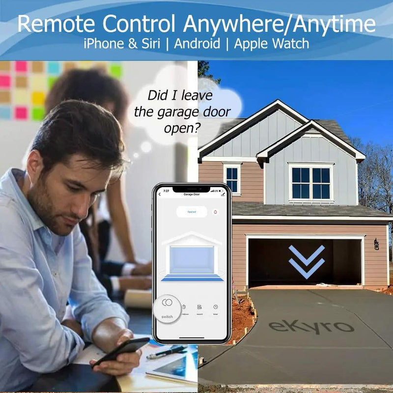 Smart Garage Door Opener - Universal WiFi Remote Controller Compatible with Alexa, Google Home, iPhone, Siri, Android, Door Left Open Alert, Door Security Systems, Updated Model by GreenHaven Gardens