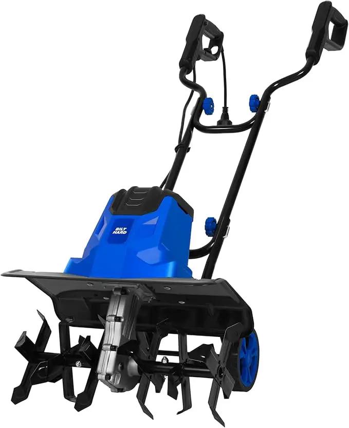 BILT HARD 14-Amp 18-Inch Electric Tiller Cultivator, 8'' Tilling Depth Corded Garden Rototiller, 6 Steel Front Tines Roto Tillers with Adjustable Wheels & Foldable Handle for Garden Lawn Soil Digging by GreenHaven Gardens