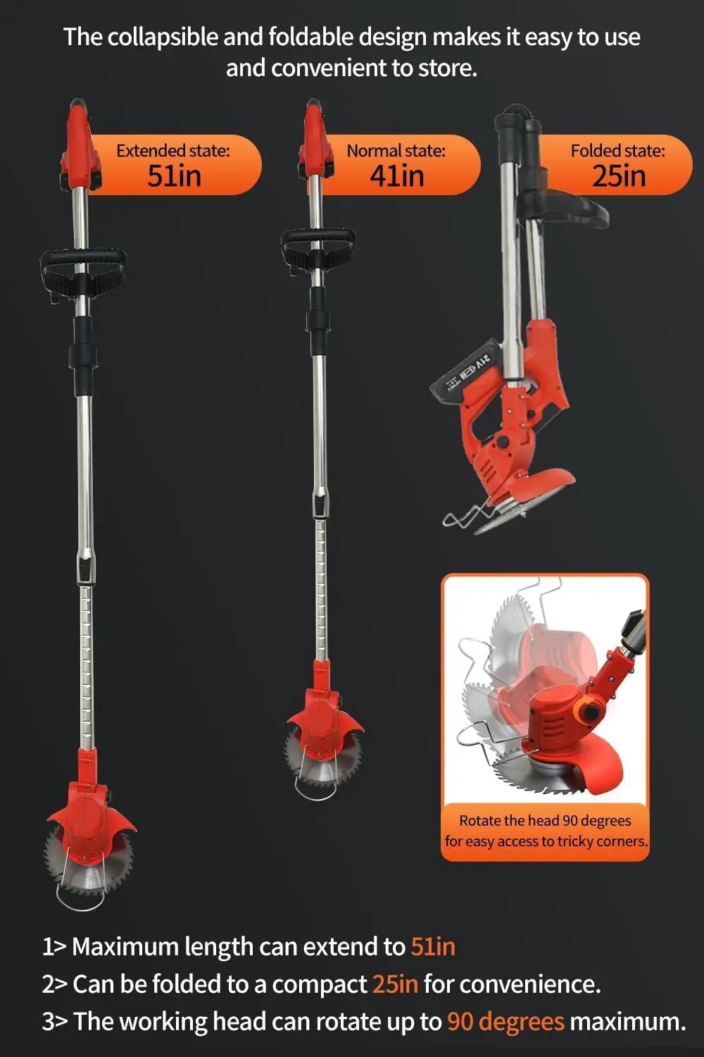 Cordless Weed Wacker,Electric Weed Eater,2 Batteries,Grass Trimmer Cordless,Weed Erimmer Red by GreenHaven Gardens