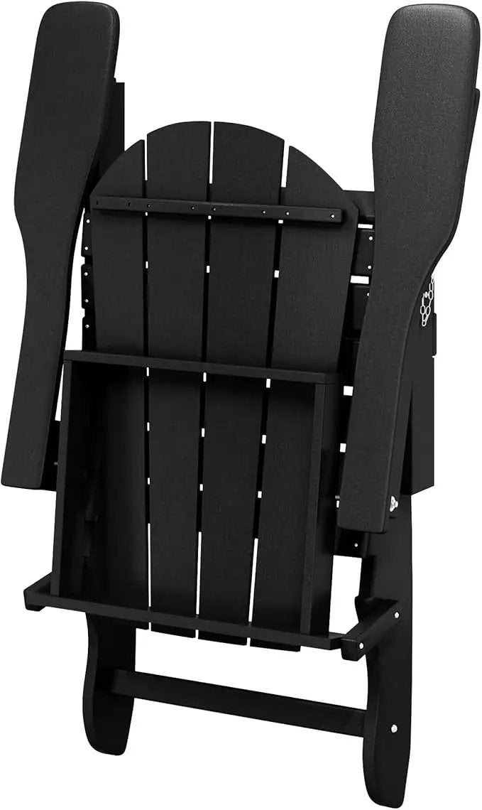 Westin Outdoors Laguna WO Home Outdoor Adirondack Folding Chair Lounger Seat Traditional Retro Home Furniture for Beach, Balcony, Backyard, Lawn, Patio, Pool, Deck, Garden (Black) by GreenHaven Gardens