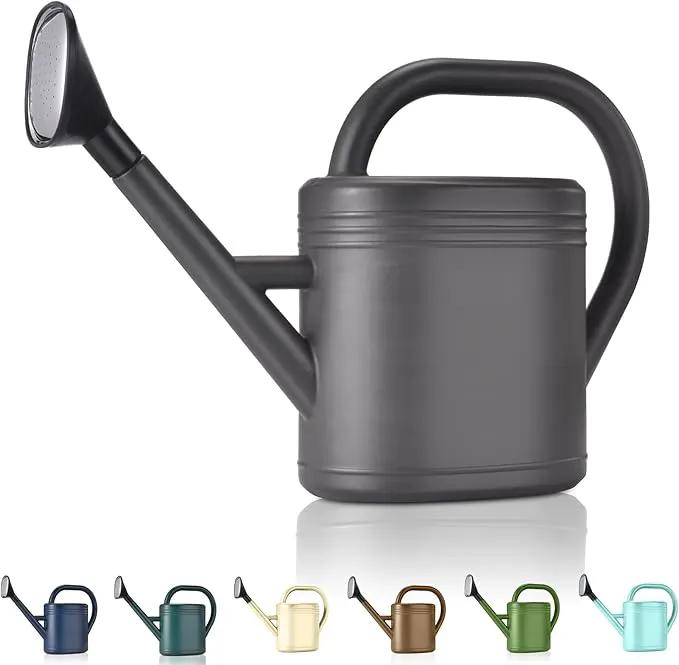 Watering Can 1 Gallon for Garden, Indoor Plants, Outdoor Plant House Flower, Large Long Spout with Sprinkler Head (Grey) by GreenHaven Gardens