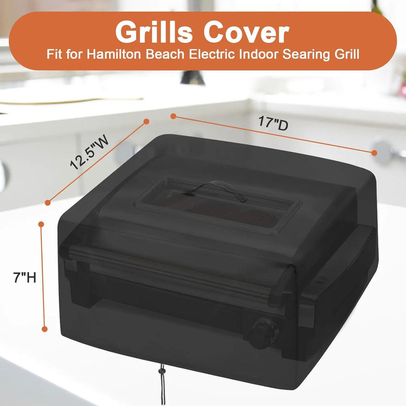 Indoor Grill Cover for Hamilton Beach 12.5x17x7in Electric Grill, Dust-Proof, Portable - Black by GreenHaven Gardens