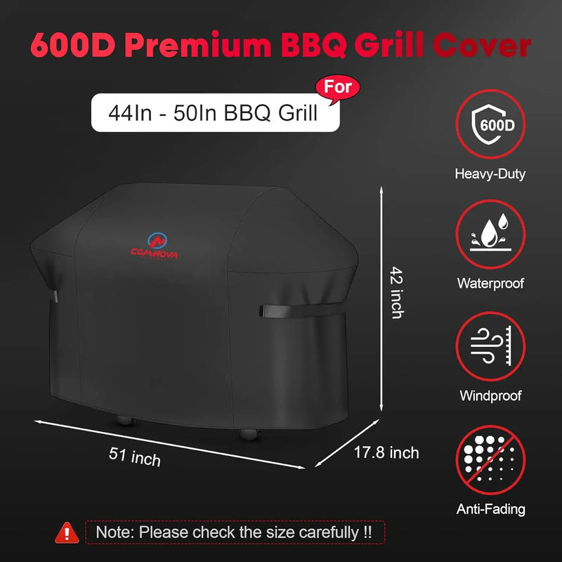 Comnova Grill Cover 51 Inch - 7139 BBQ Grill Cover for Weber Spirit II 300 and Spirit 300 Series Gas Grill Heavy Duty & Waterproof, Outdoor Barbecue Cover for Weber Spirit I & II E310, E330 and E315 by GreenHaven Gardens
