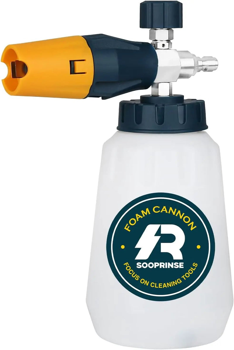 Sooprinse Foam Cannon with 1/4 Inch Quick Connector, Heavy Duty Car Foam Blaster Wide Neck Adjustable Snow Foam Lance for Pressure Washer, 1 Liter by GreenHaven Gardens