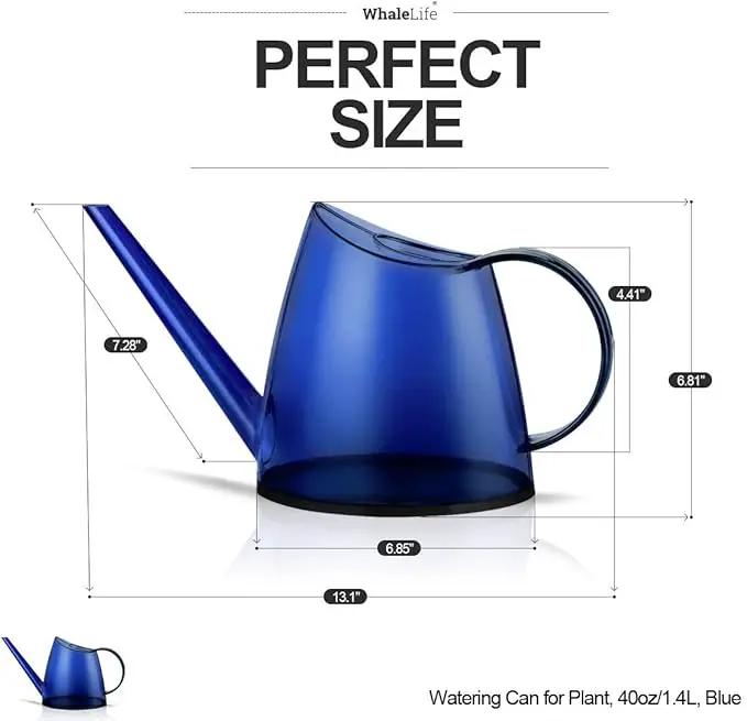 WhaleLife Indoor Watering Can for House Bonsai Plants (1.4L, Blue) by GreenHaven Gardens