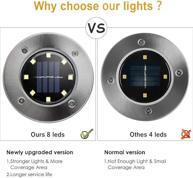 ZGWJ Solar Ground Lights,4 Pack Waterproof Solar Garden Lights, Upgraded Outdoor Garden Waterproof Bright in-Ground Lights, Landscape Lights for Pathway,Yard,Deck,Lawn,Patio,Walkway White by GreenHaven Gardens