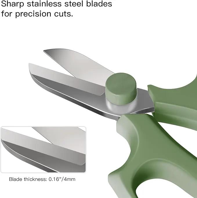 Flower Scissors, Strong Floral Shears, Premium Steel Garden Pruning Shears Floral Fruits Leaf Scissors Hand Pruner Snip Trimming Tool for Gardening Flower Arrangement, Avocado Green by GreenHaven Gardens