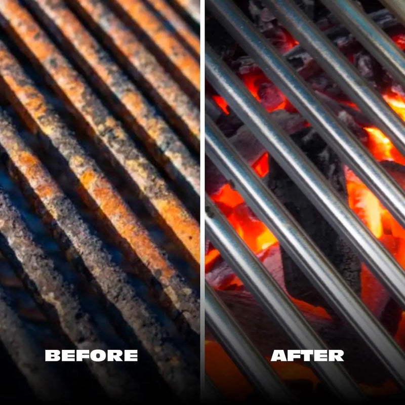 BBQ-AID All Angles BBQ Grill Brush for Outdoor Grill – Cleans All Angles, Large Wooden Handle, and Stainless Steel Bristles - BBQ Brush for Grill Cleaning – Grill Cleaner Brush Safe for BBQ and Grill by GreenHaven Gardens