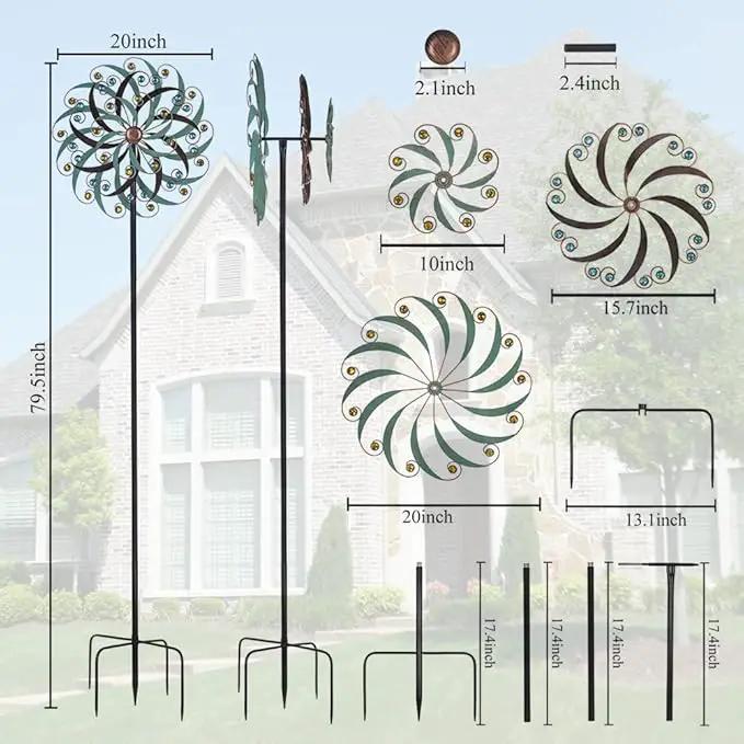 Stargarden Large Metal Wind Spinners for Outdoor, Metal Yard Art Wind Sculptures & Spinners for Yard and Garden Decorations (20x80 Inches) by GreenHaven Gardens