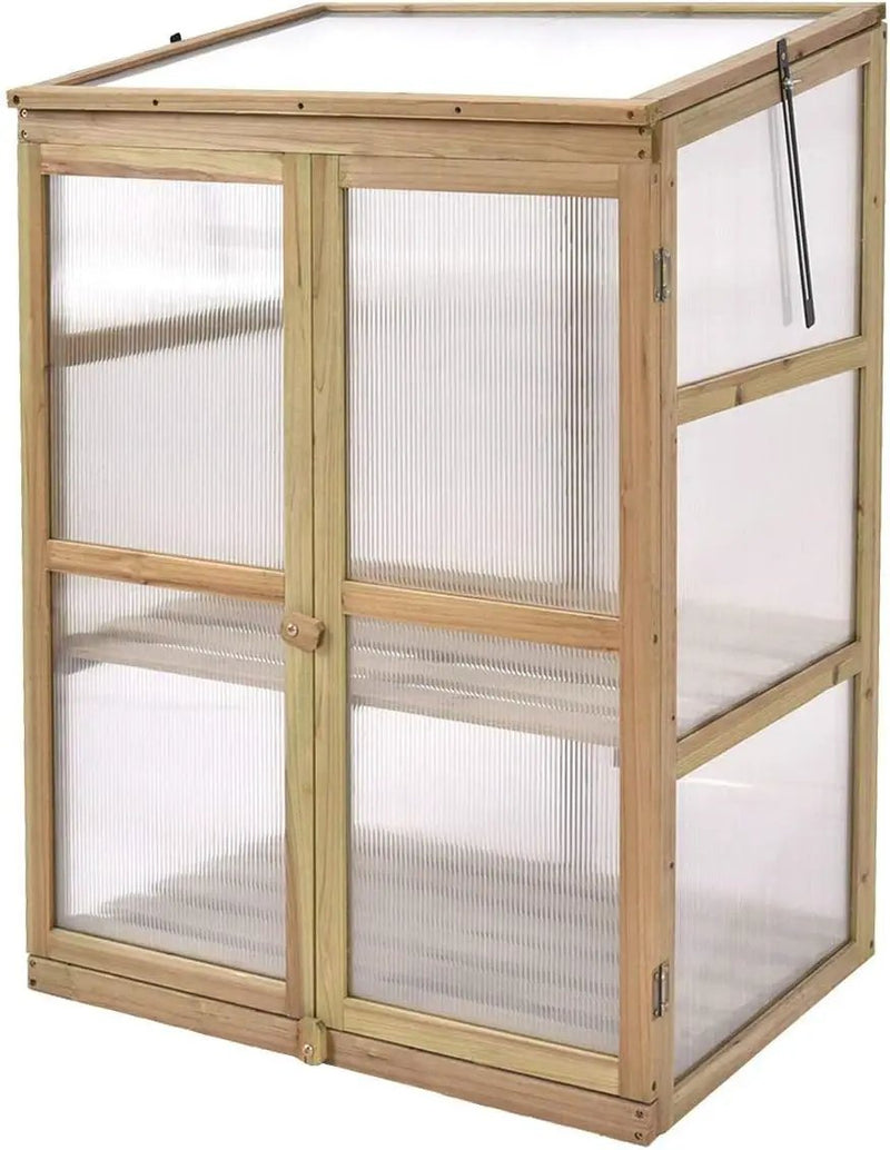 Giantex Garden Portable Wooden Cold Frame Greenhouse Raised Flower Planter Protection (30.0"X22.4"X42.9") by GreenHaven Gardens