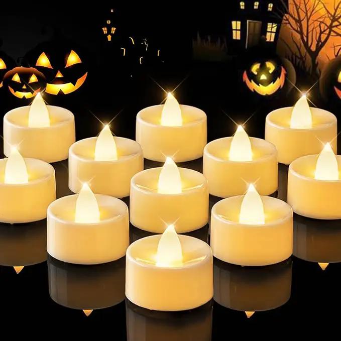 BEICHI Flameless Candles, 24Pack Battery Operated Candles, LED Tea Lights Candles Battery Operated, Flickering Fake Candles for Wedding Party Home Decor- Warm White, Ivory Base by GreenHaven Gardens
