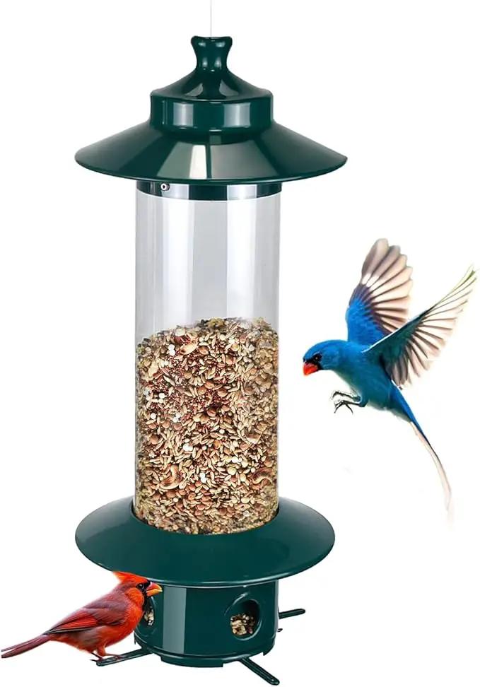 Bird Feeder for Outdoors: Squirrel Proof Bird Feeders, Gravity Sense Squirrel Proof Wild Bird Feeders for Finch Cardinal Chickadee, 4.8LB Large Capacity Hanging Birdfeeder by GreenHaven Gardens