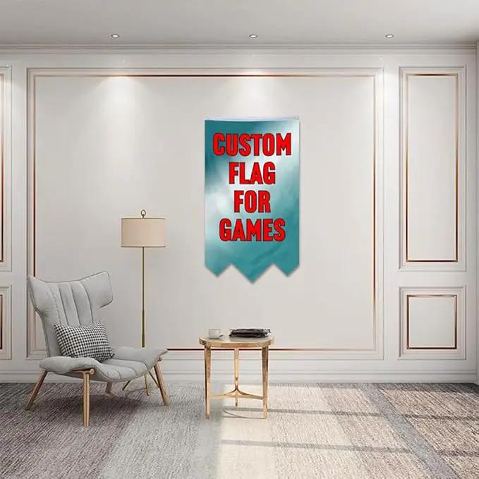 Customizable Games Funny Family Personalized Swallowtail flag Garden house banner Decor Double Stitched Polyester with Brass Grommets (Game, 20x30in) by GreenHaven Gardens