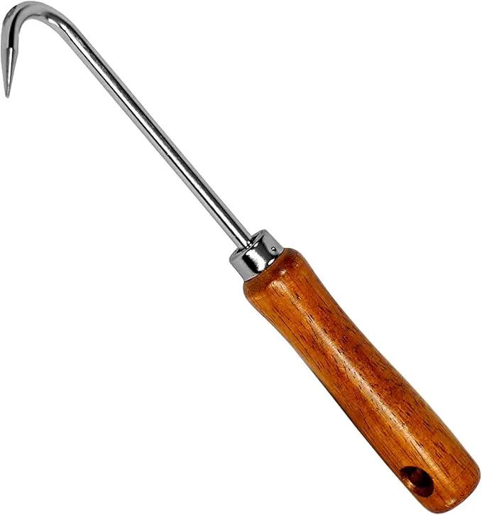 Root Hook Japanese Garden Tool for Loosing Soil, Heavy Duty Japanese Steel, Root Pick Tool for Repotting Bonsai and Transplanting Flower, Made in Japan, Silver by GreenHaven Gardens