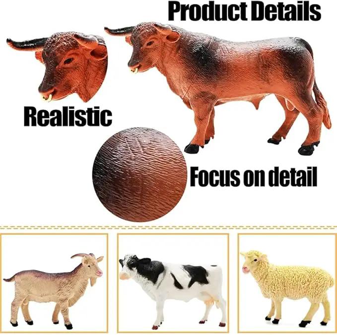 Farm Animal Figurines, Realistic Plastic Animals Toys with Fences Building Blocks, Farm Figures Playset Educational Birthday Gift for Kids & Toddlers, 53 PCS by GreenHaven Gardens
