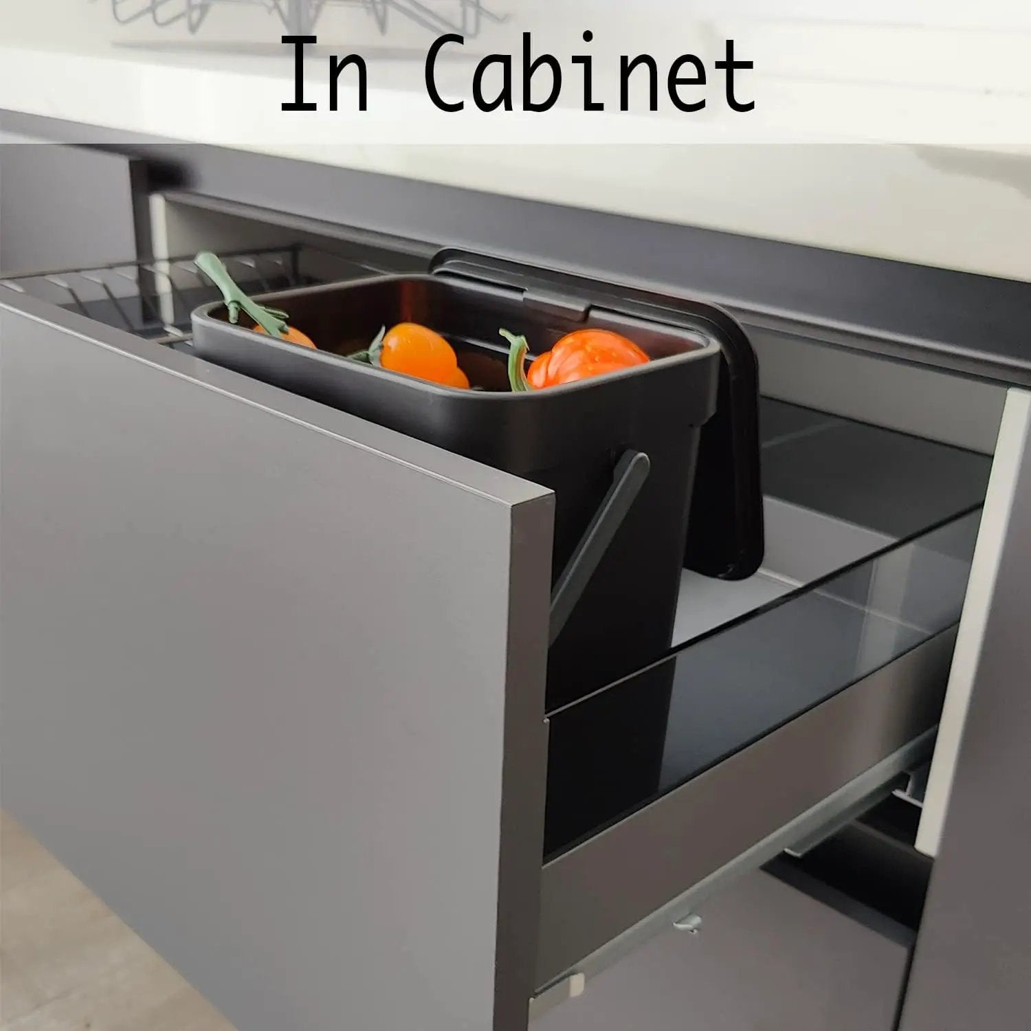 LALASTAR Countertop Compost Bin with Lid, Hanging Small Trash Can with Lid Under Sink for Kitchen, Food Waste Bin for Countertop, Mountable Garbage Can for Bathroom, RV, 5L/1.3 Gal, Black by GreenHaven Gardens