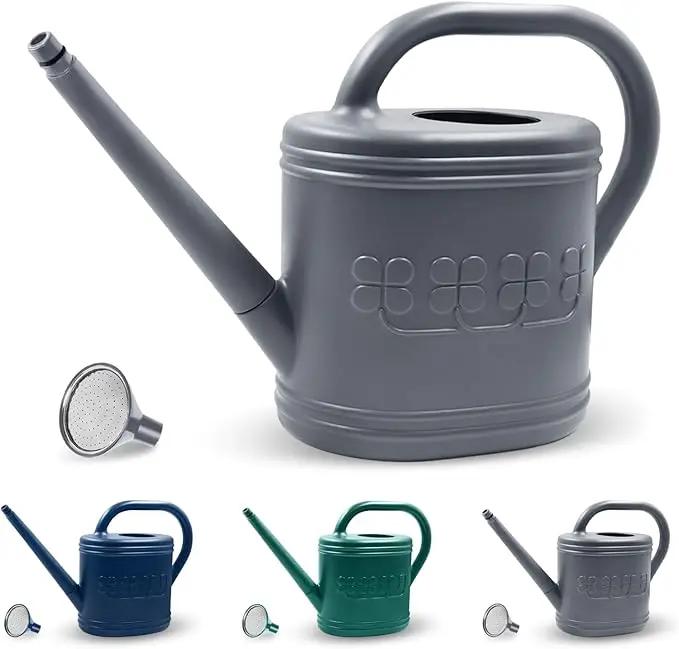 2 Gallon Watering Can, Outdoor Watering Can for Plants, Garden Water Can with Removable Long Spout and Stainless Steel Sprinkler Head, Large Water Can for Greenhouse (Gray, 2 Gallon) by GreenHaven Gardens