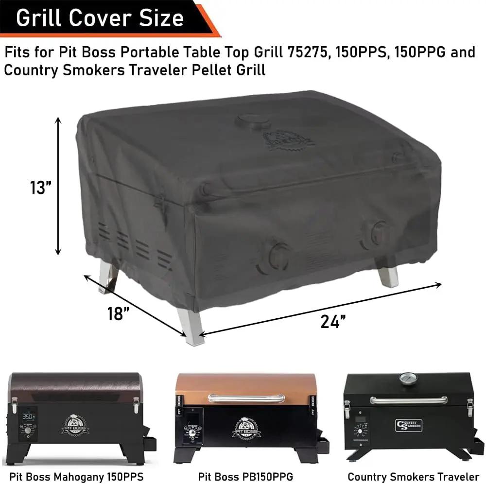 Tabletop Grill Cover for Pit Boss 75275 & PB336GS, Cuisinart CGG-306 Covers 24 Inch Table Top Most 2-Burner Portable Heavy Duty Waterproof Black WC003 24L*18W*13H inch (Black) by GreenHaven Gardens