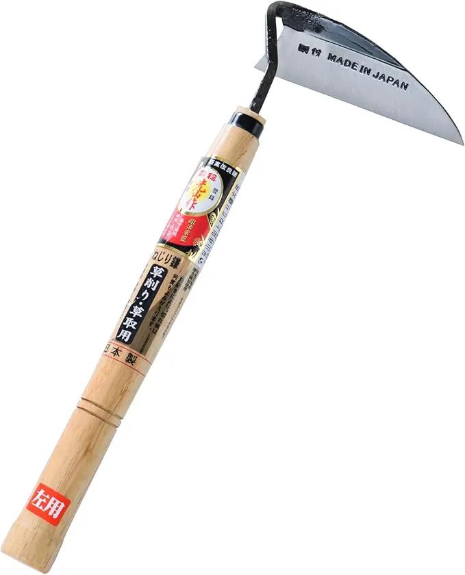 Japanese Gardening Weeding Sickle Left Handed [Made in Japan] Garden Hand-held Tools Hand Hoe Weeder by GreenHaven Gardens