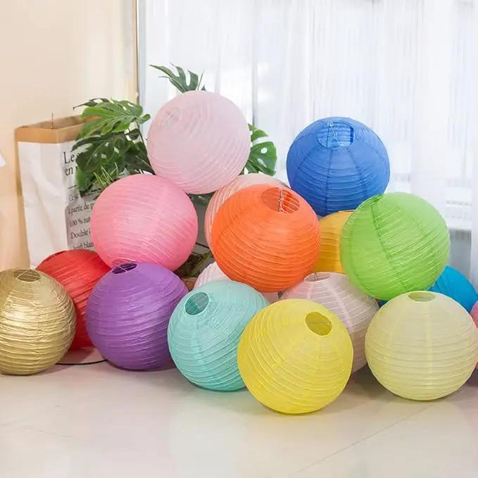 Chinese Style Paper Lanterns, Set of 12, Suitable for Party Decoration (Gold, 12in) by GreenHaven Gardens