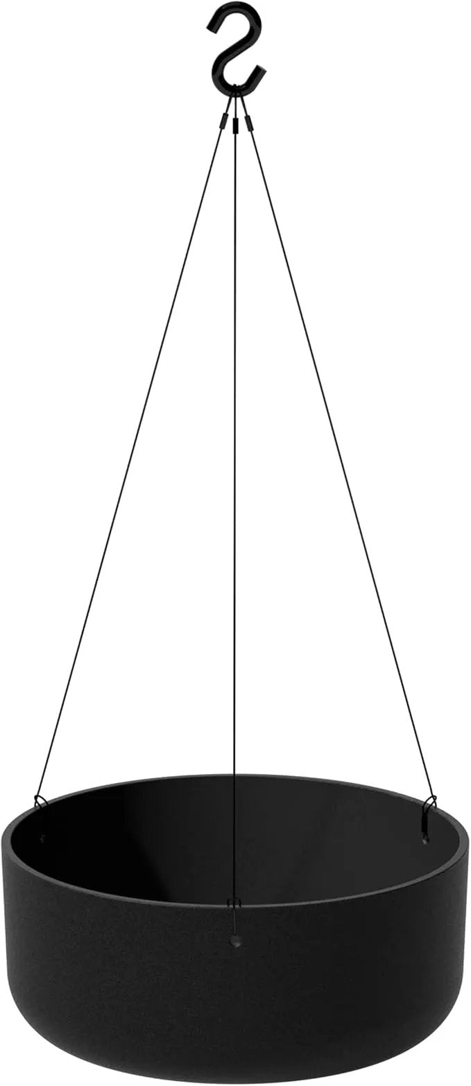 Veradek Mason Series Hanging Kona Planter - Round Planter for Outdoor Balcony/Patio | Made from Plastic-Stone Composite with Hanging Attachment | Modern Décor for, Flowers, Succulents, Small Plants by GreenHaven Gardens