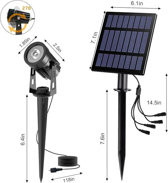 T-Sun Solar Spotlights Outdoor Waterproof, 4-in-1 Solar Landscape Spotlights Outdoor Waterproof Auto ON/Off Solar Lights for Garden, Yard, Driveway, Pool Area(White) by GreenHaven Gardens