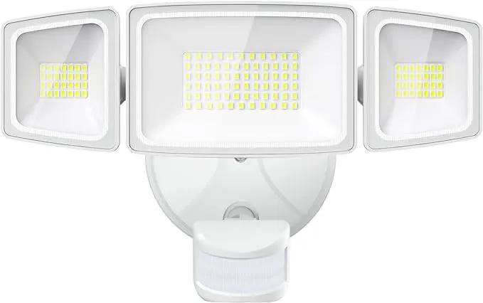 Onforu 65W LED Flood Light Motion Sensor Outdoor, 6500lm Security Light with Three Head, IP65 Waterproof Exterior Floodlight, 6500k Wall Light for Entryways Stairs Yard Garage by GreenHaven Gardens