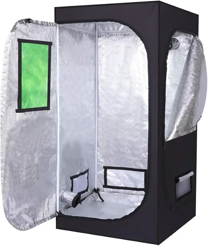 32"x32"x64" Mylar Hydroponic Grow Tent Grow Room with Obeservation Window and Removable Floor Tray for Indoor Plant Growing (32" x 32" x 64") by GreenHaven Gardens