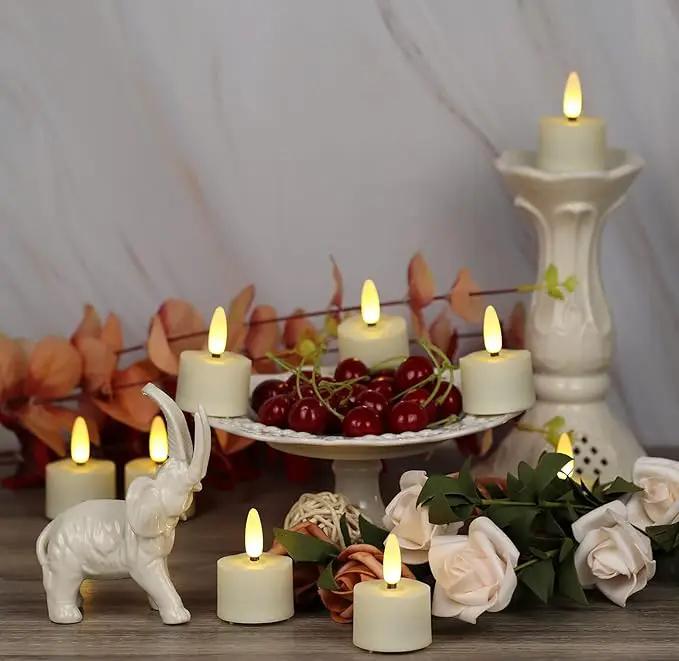 12 PCS 3D Wick Rechargeable Flameless Tealight Candles with Remote and Timer, Battery Operated Flickering LED Tea Lights, Durable & Lovely Fake Tea Candles, Ideal for Pumpkin/Bar/Party Decor by GreenHaven Gardens
