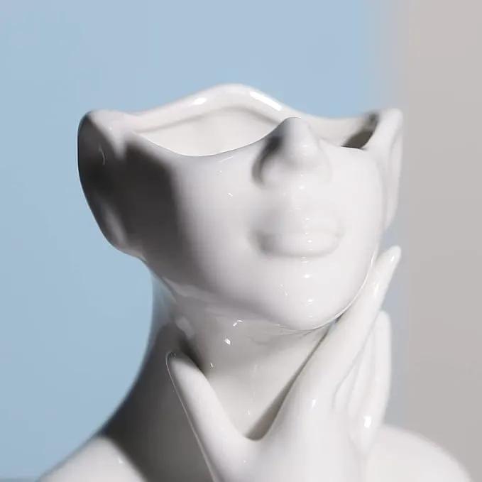 XSMXLNKWL Ceramic Face Vase White Flower Vase for Decor, Female Face Vase Art, Modern Decorative Vase Centerpiece for Table, Shelf, Living Room, Office, Bedroom, Small by GreenHaven Gardens