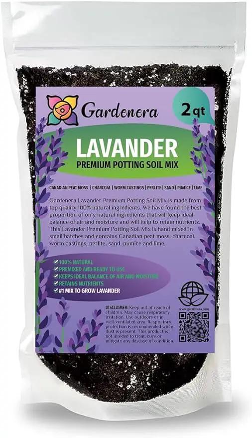 Organic Lavender Soil Mix by Gardenera - Provide The Best Growing Medium for Your Plants - 2 QUARTS by GreenHaven Gardens